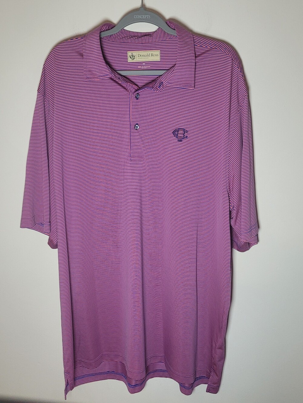 Donald Ross Men's Purple Striped Polo Golf Shirt Size XXL